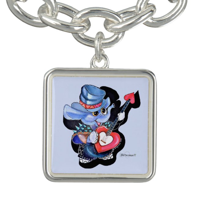 Metalphant Heart Guitar Charm Bracelet (Design)