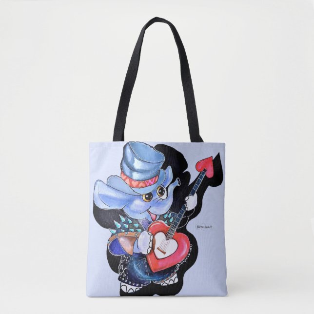 Metalphant Heart Guitar Tote or Cross-Body Bag (Front)