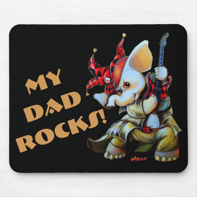 Metalphant Jester My Dad Rocks Mouse Pad (Front)