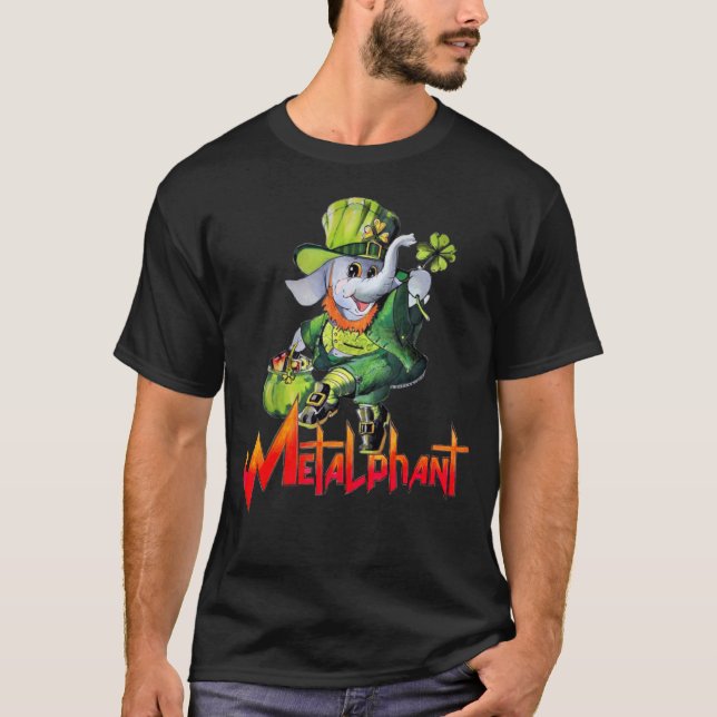 Metalphant St. Phantrick Adult (dark colors) T-Shirt (Front)