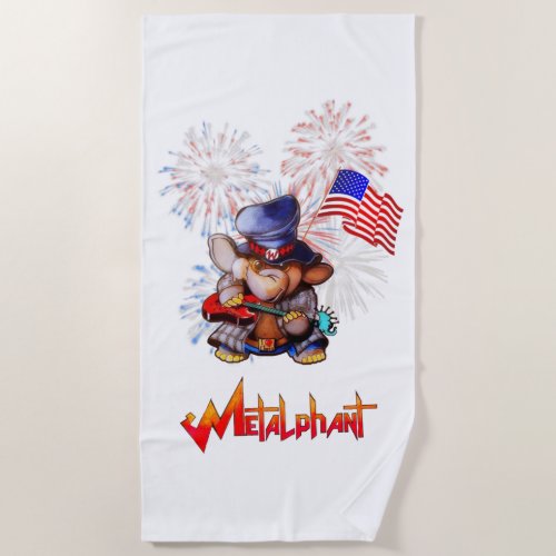 Metalphant USA Flag Beach Towel