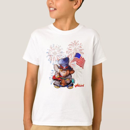Metalphant USA Flag Kids T_shirt