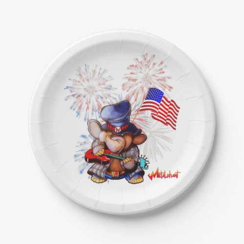 Metalphant USA Flag Paper Plate