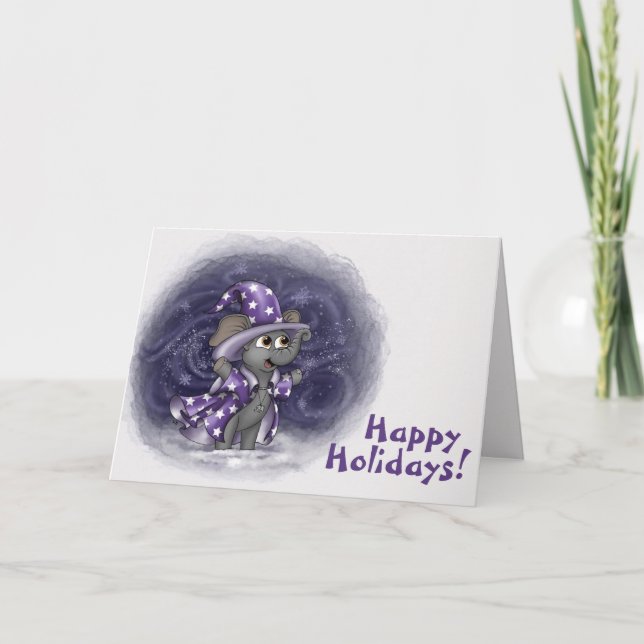 Metalphant Wilbur in Winter Holiday Card (Front)