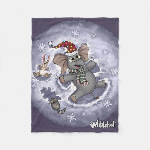 Metalphant Wilbur Snow Angels Fleece Blanket