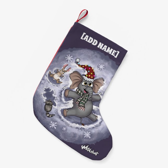 Metalphant Wilbur Snow Angels Stocking (Front (Hanging))