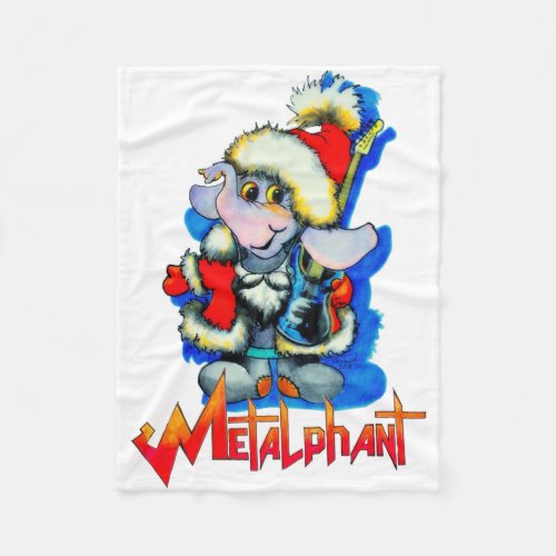 Metalphant Winter Holiday Fleece Blanket