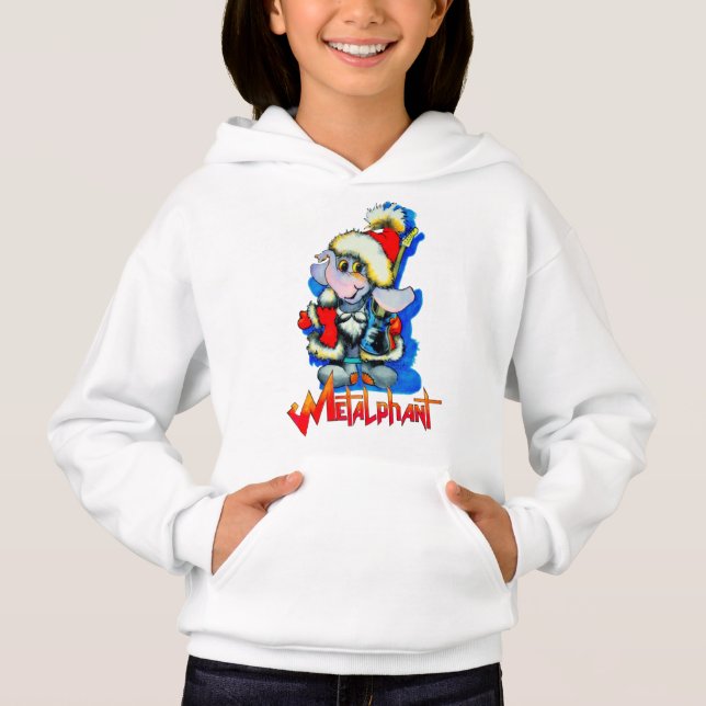 Metalphant Winter Holiday Girl's Hoodie (Front)