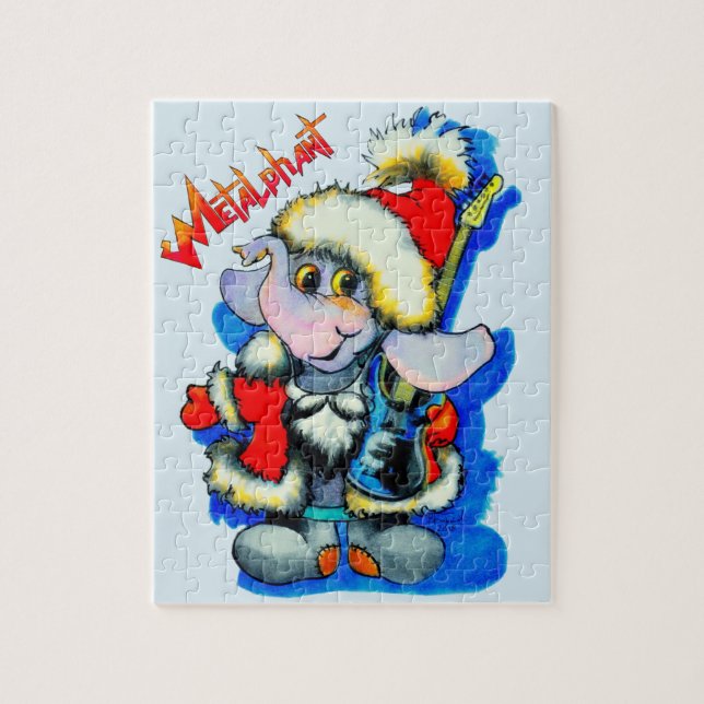 Metalphant Winter Holiday Puzzle - blue (Vertical)