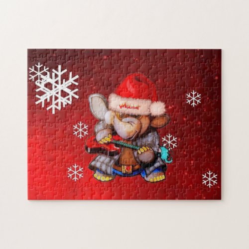 Metalphant Winter Holiday Puzzle red