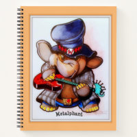 Metalphant with Guitar Art Spiral Notebook