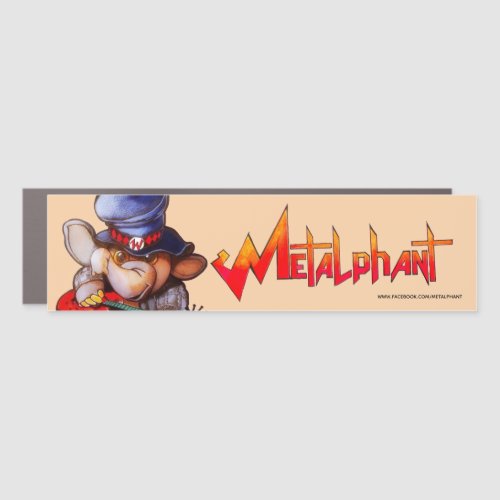 Metalphant with Guitar Car Magnet 
