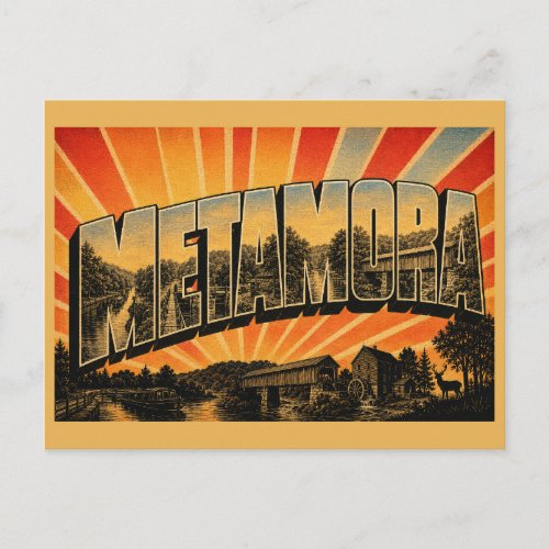 Metamora Indiana Canal Wooded Hills Aqueduct Art Postcard