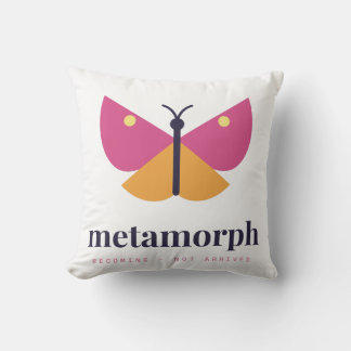 Metamorph Becoming Butterfly Zipperless Throw Pill Pillow