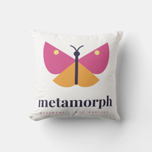Metamorph Becoming Butterfly Zipperless Throw Pill Pillow