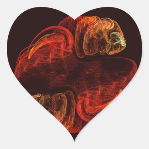 Metamorphosis Abstract Art Heart Sticker