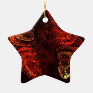 Metamorphosis Energy Modern Abstract Fractal Art Ceramic Ornament