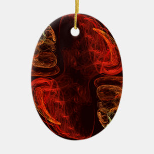 Metamorphosis Energy Modern Abstract Fractal Art Ceramic Ornament