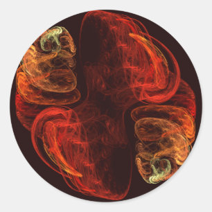 Metamorphosis Energy Modern Abstract Fractal Art Classic Round Sticker