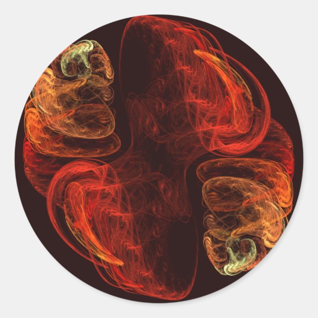 Metamorphosis Energy Modern Abstract Fractal Art Classic Round Sticker (Front)