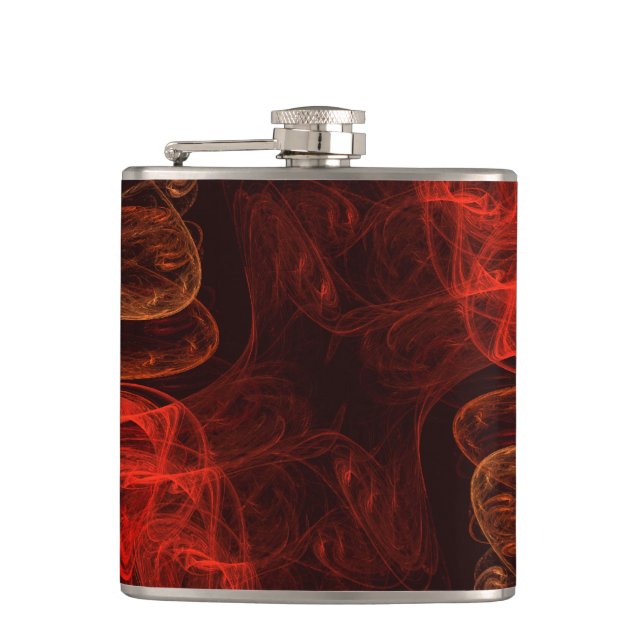 Metamorphosis Energy Modern Abstract Fractal Art Hip Flask (Front)