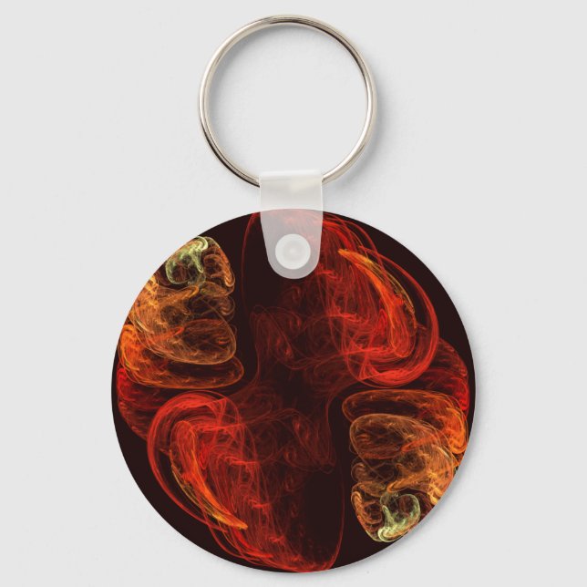 Metamorphosis Energy Modern Abstract Fractal Art Keychain (Front)