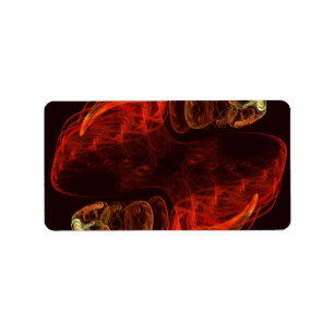 Metamorphosis Energy Modern Abstract Fractal Art Label