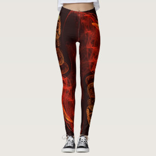 Metamorphosis Energy Modern Abstract Fractal Art Leggings