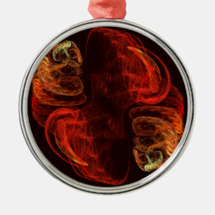 Metamorphosis Energy Modern Abstract Fractal Art Metal Ornament