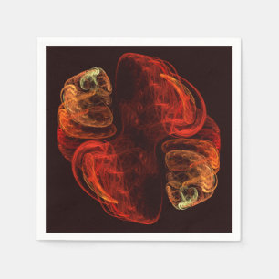 Metamorphosis Energy Modern Abstract Fractal Art Paper Napkins