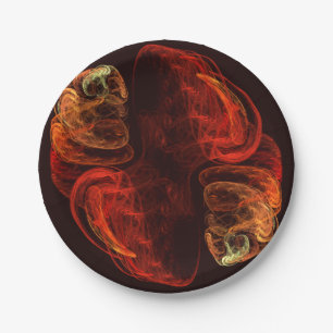 Metamorphosis Energy Modern Abstract Fractal Art Paper Plates