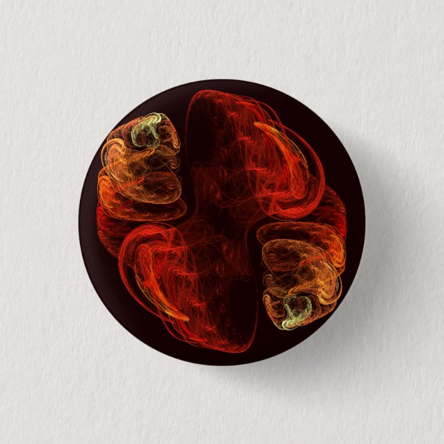 Metamorphosis Energy Modern Abstract Fractal Art Pinback Button (Front)