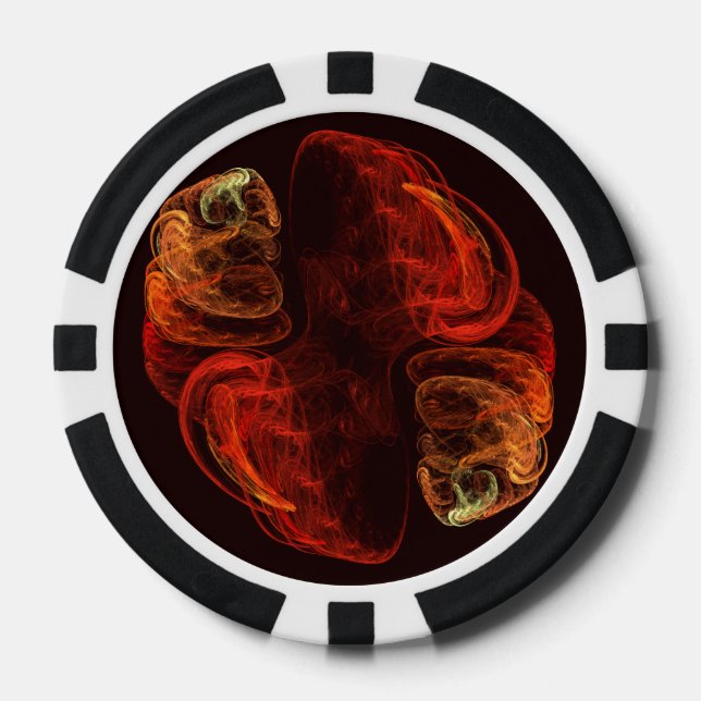 Metamorphosis Energy Modern Abstract Fractal Art Poker Chips (Front)