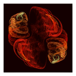 Metamorphosis Energy Modern Abstract Fractal Art Poster