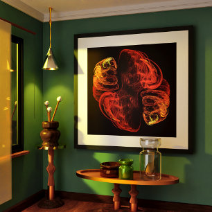 Metamorphosis Energy Modern Abstract Fractal Art Poster