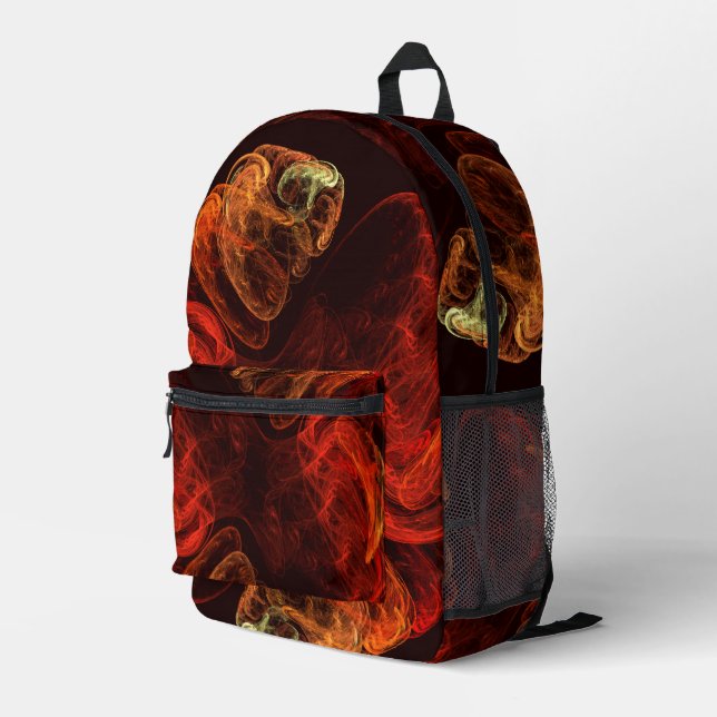 Metamorphosis Energy Modern Abstract Fractal Art Printed Backpack (Back Corner Right)