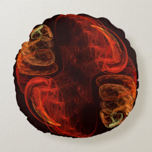 Metamorphosis Energy Modern Abstract Fractal Art Round Pillow