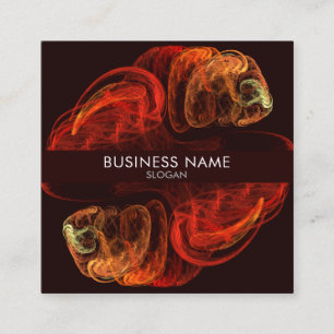 Metamorphosis Energy Modern Abstract Fractal Art Square Business Card