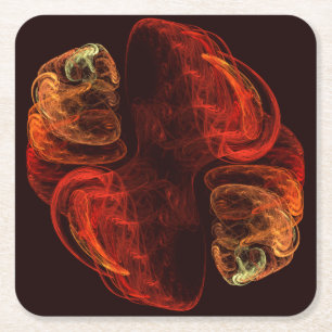 Metamorphosis Energy Modern Abstract Fractal Art Square Paper Coaster