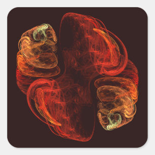 Metamorphosis Energy Modern Abstract Fractal Art Square Sticker