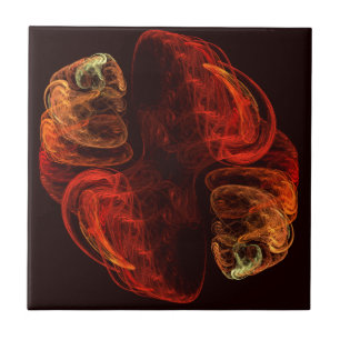 Metamorphosis Energy Modern Abstract Fractal Art Tile
