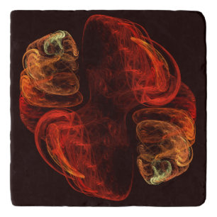Metamorphosis Energy Modern Abstract Fractal Art Trivet