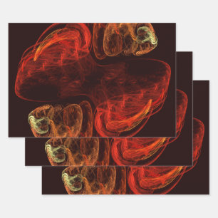 Metamorphosis Energy Modern Abstract Fractal Art Wrapping Paper Sheets