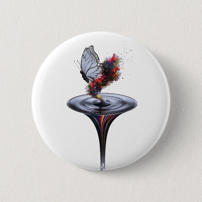 Metamorphosis Inspired Personal Growth Design Button (Front)