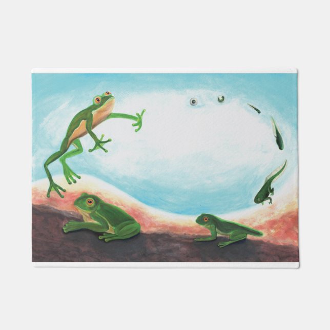 Metamorphosis - Life cycle of a frog   Doormat (Front)