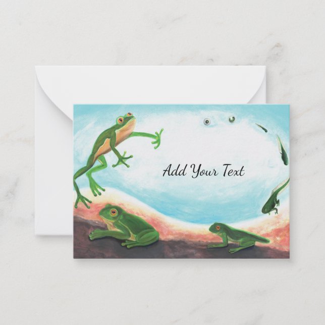Metamorphosis - Life cycle of a frog   Note Card (Front)