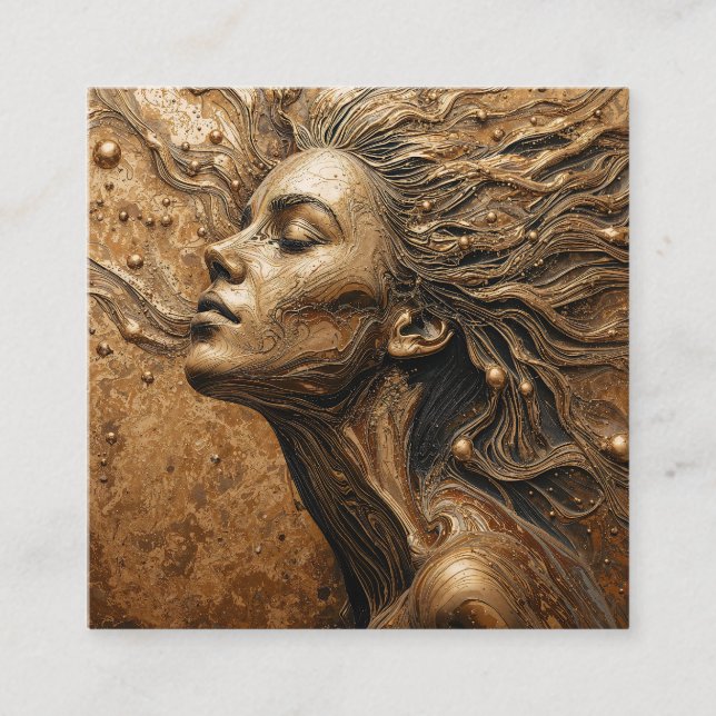 “Metamorphosis of Light” – A Surreal Portrait Square Business Card (Front)