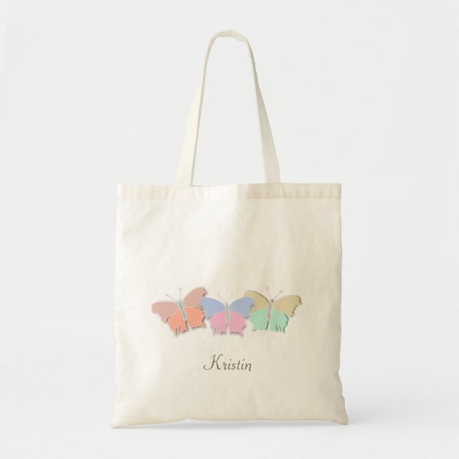 Metamorphosis Personalized Butterfly Gift Tote Bag (Front)