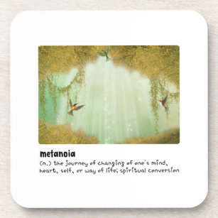 Metanoia, Dictionary, Typography, Spiritual, Text  Beverage Coaster