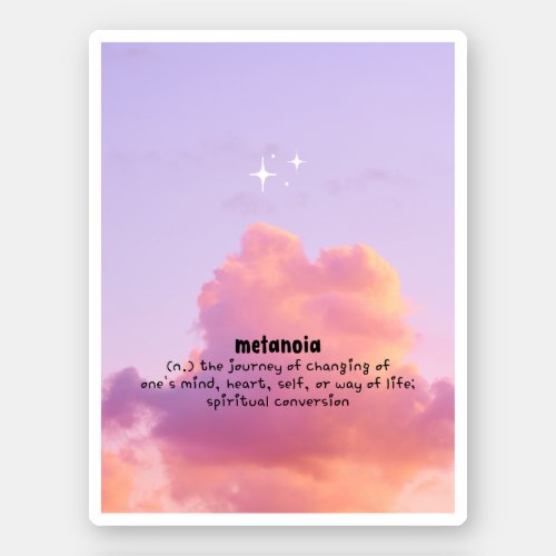 Metanoia Dictionary Typography Spiritual Text  Sticker